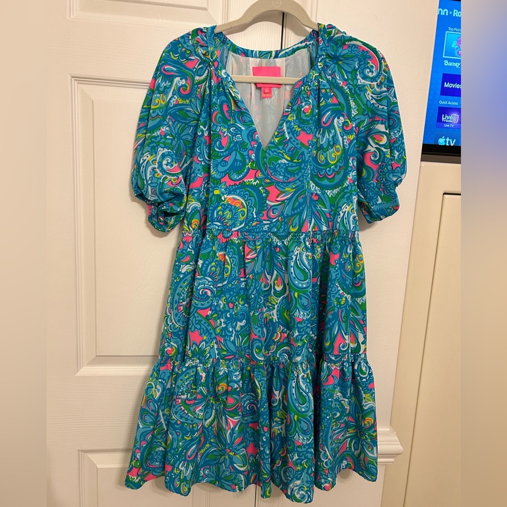 Lilly Pulitzer Blue and Pink Paisley Dress